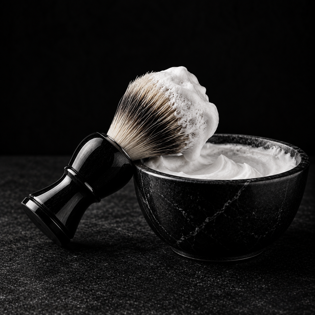 Shaving brush and lather bowl